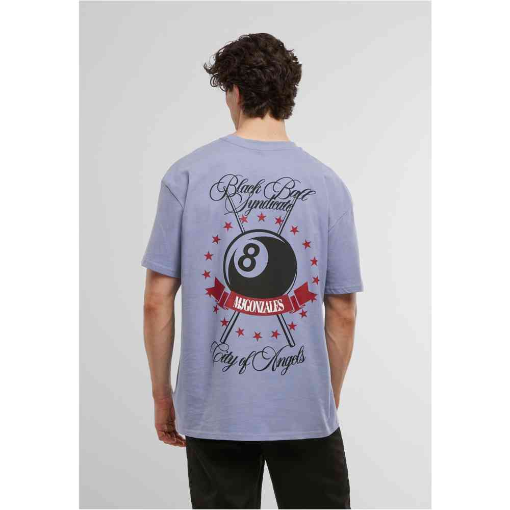 MJ GONZALES - Heavy Oversized Black Ball Syndicate Heren Tshirt - Blauw